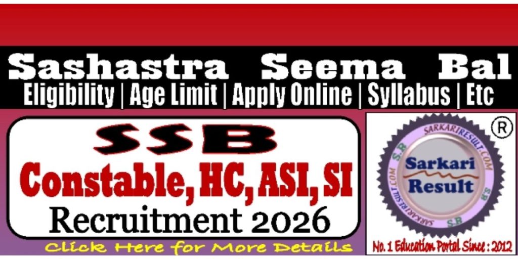 SSB Recruitment 2026