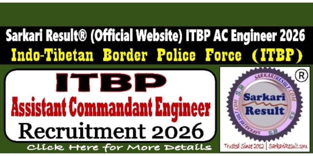 ITBP Assistant Commandant Engineer Recruitment 2026
