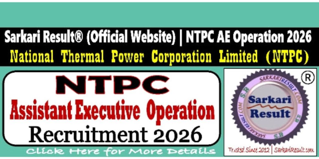 NTPC Assistant Executive Operation Recruitment 2026